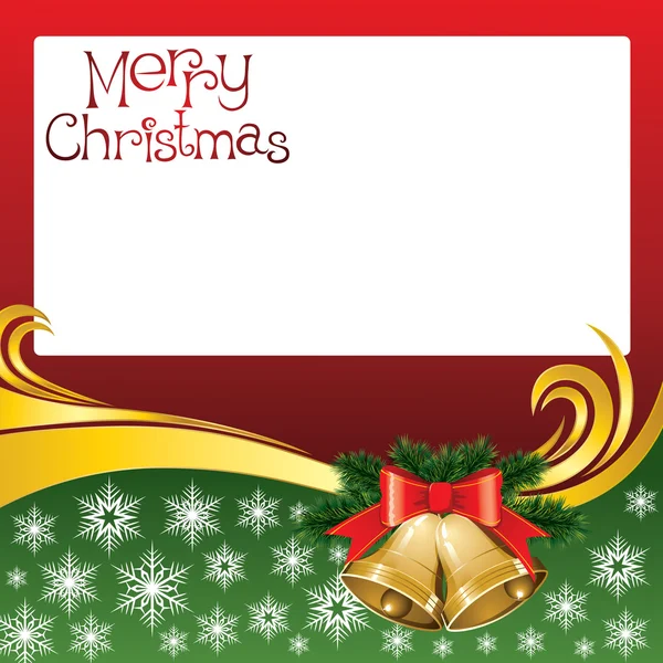 2012 tarjeta de Navidad vector con campanas — Vector de stock