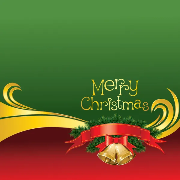 2012 διάνυσμα Χριστουγεννιάτικη κάρτα με καμπάνες — Διανυσματικό Αρχείο