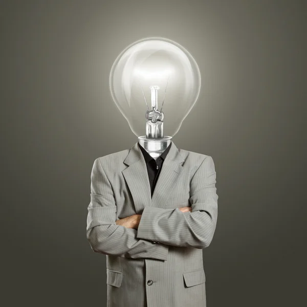 Lampa huvud affärsman — Stockfoto