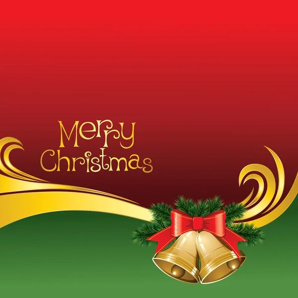 2012 tarjeta de Navidad vector con campanas — Vector de stock