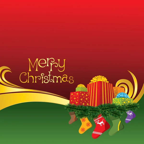 Carte de Noël vectorielle 2012 avec chaussettes — Image vectorielle