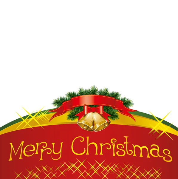 Різдвяна листівка з дзвінками з ялинкою — стоковий вектор