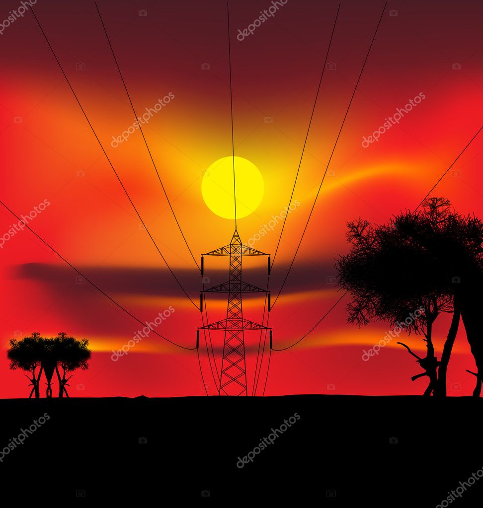 Transmission line Stock Vector Image by ©pkdinkar 7056932