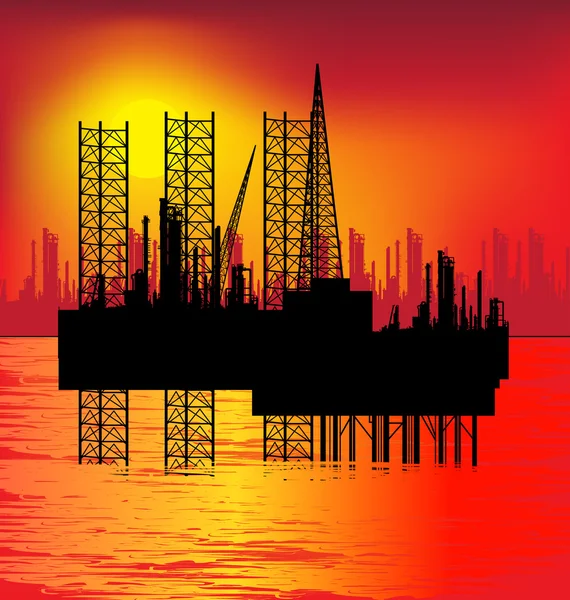 Ölplattform — Stockvektor
