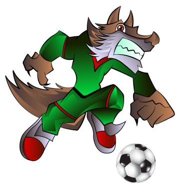 mascot playing football clipart