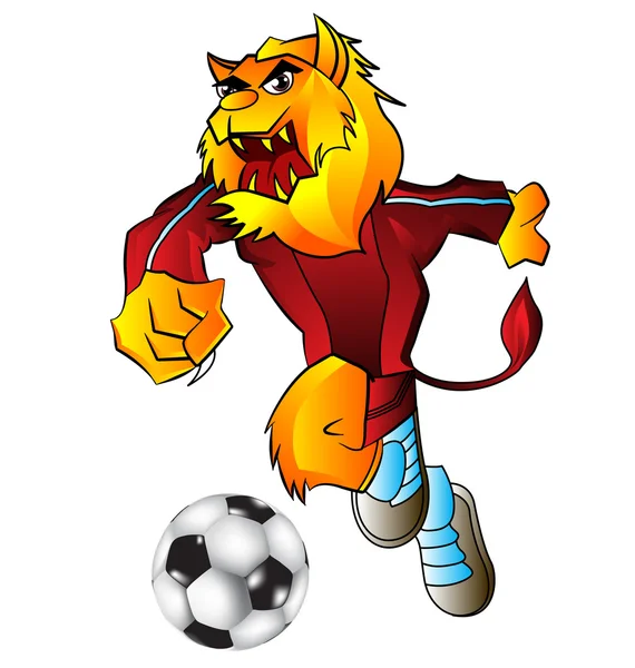 Mascota jugando al fútbol — Vector de stock