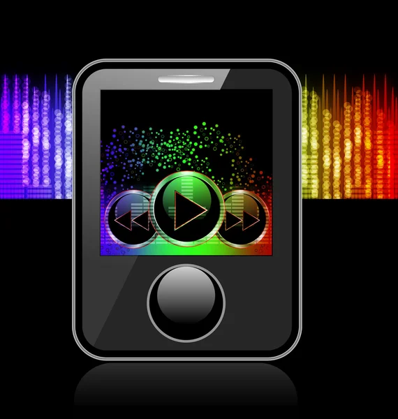 MP3-speler en muziek — Stockvector