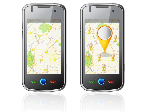 Smartphone mit Navigation — Stockvektor