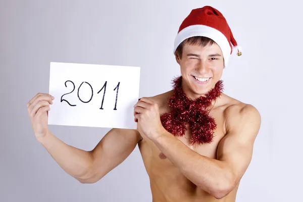 A New Year guy — Stock Photo, Image