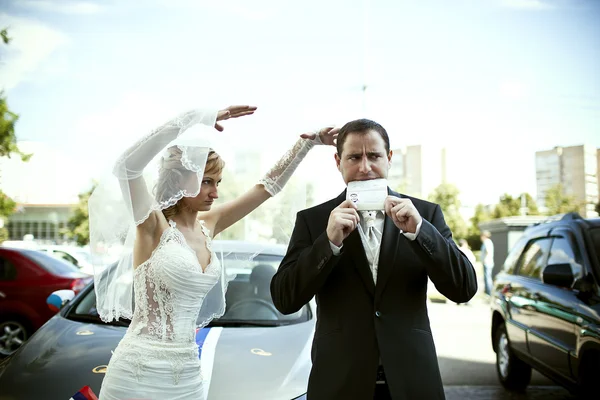 Bruid en een bruidegom — Stockfoto
