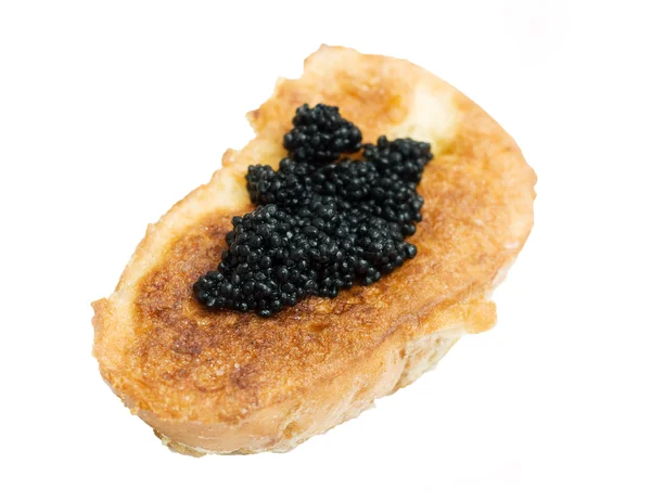 Toast with black caviar — Stock Photo, Image