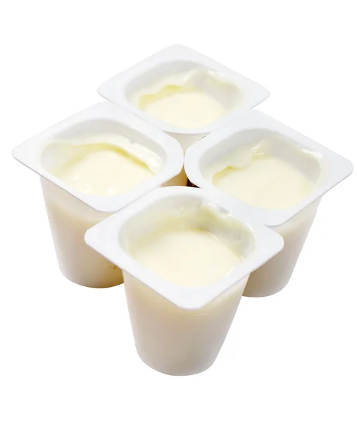 Желтый йогурт — стоковое фото