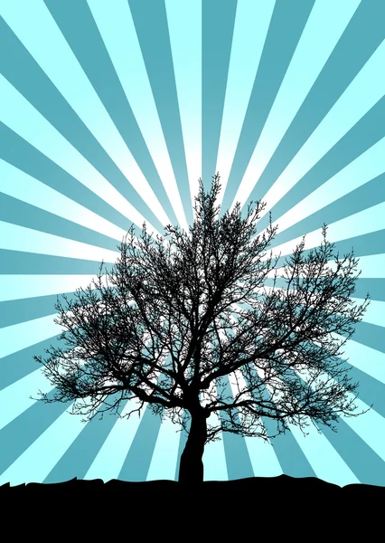 stock vector Sun and tree