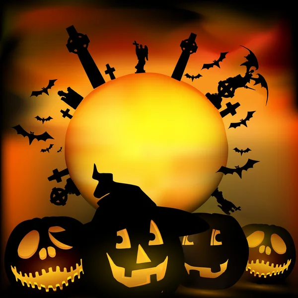 Halloween jelenetet — Stock Vector