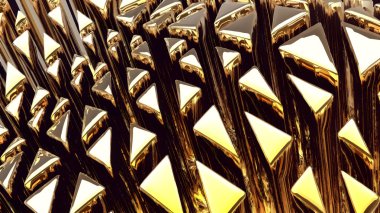 Golden 3d abstraction background clipart