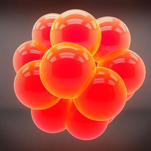 红色 3d 球形抽象 — 图库照片