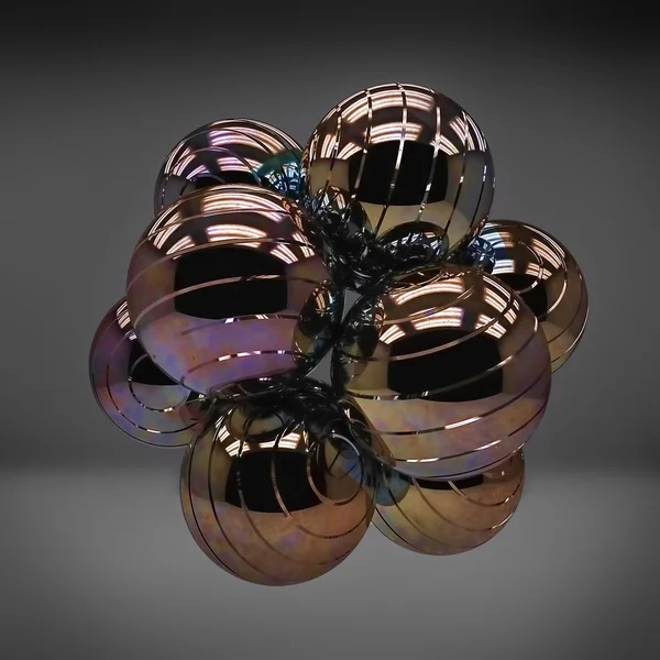 Abstraktion der 3D-Kugel aus Metall Stockbild