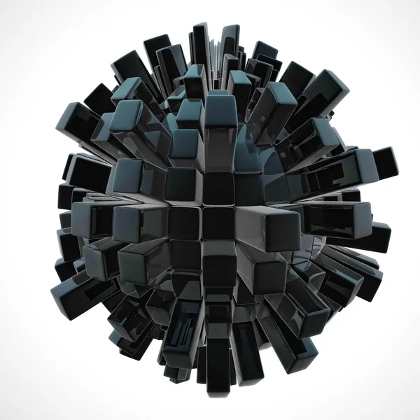 Abstracción en 3D negro — Foto de Stock