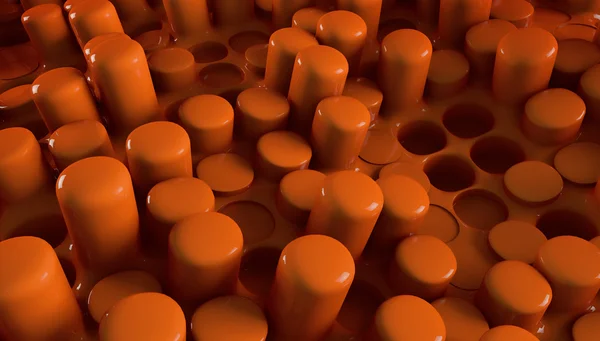 3 d のオレンジ色の未来的な抽象化の背景 — ストック写真