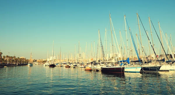 Stock image Colorful panorama of Port Vell