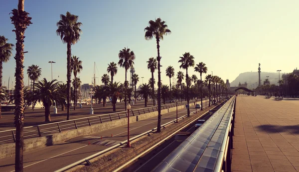 stock image Boulevard promenda panorama in Barcelona