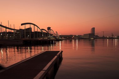 Sunrise over Port Vell , Barcelona clipart