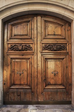 Antique wooden door clipart