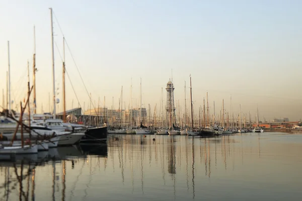 stock image Tranquil yacht harbour sunset