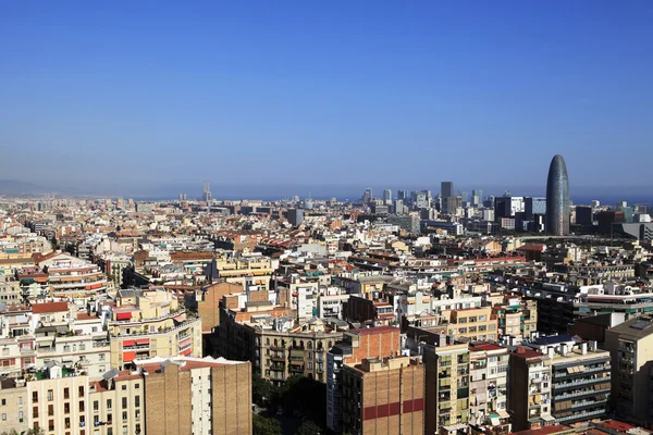 Widok z lotu ptaka na Barcelonę, Hiszpania — Zdjęcie stockowe
