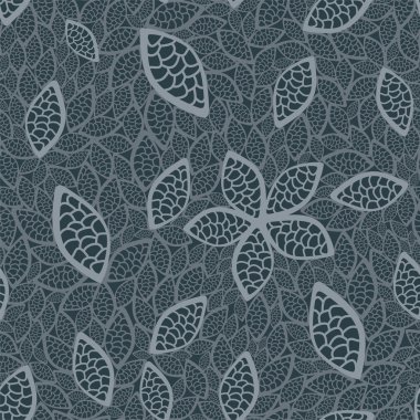 Seamless grey leaves wallpaper clipart