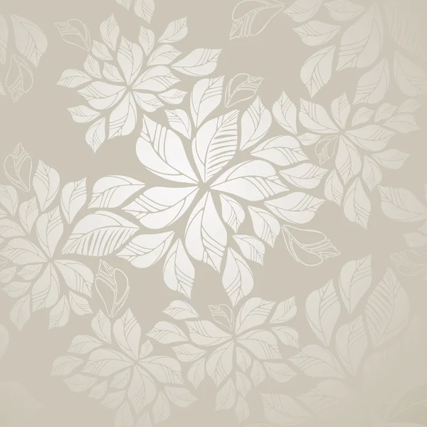 Seamless silver leaves wallpaper — Stock Vector