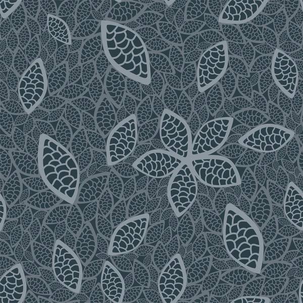Feuilles de papier peint gris sans couture — Image vectorielle