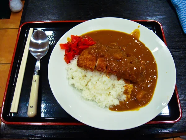 Nourriture japonaise frite porc tongkatsu curry — Photo