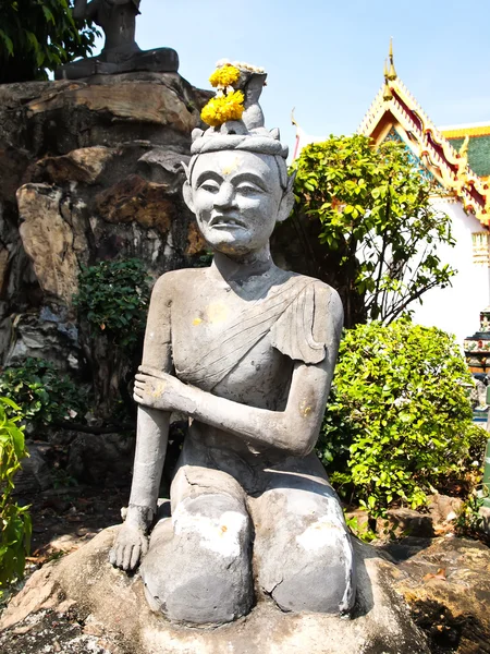 Ασκητική άγαλμα στο wat pho, Μπανγκόκ — Φωτογραφία Αρχείου