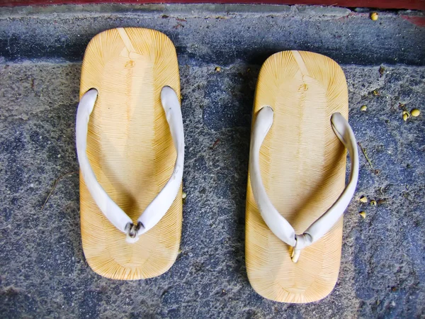 stock image Sandal with a thick sole of wood