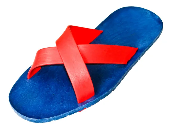 Flip-flops κόκκινο και σκούρο μπλε απομονωθεί σε λευκό — Φωτογραφία Αρχείου