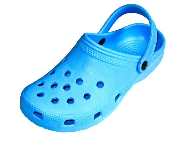 Modrá sandále s izolované na bílém — Stock fotografie