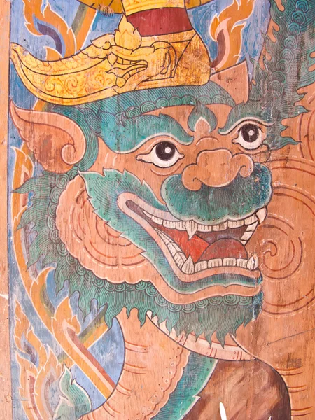 Peinture de l'image Lion avec design thaï — Photo