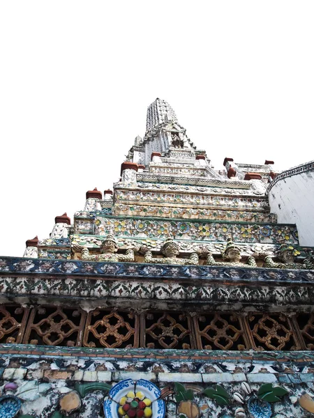 A pagoda, Bangkok wat arun elszigetelt fehér — Stock Fotó