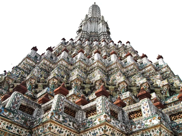 Изолированный белый Пагода Ват Арун, Бангкок — стоковое фото