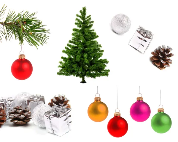 Разнообразие рождественских украшений — стоковое фото