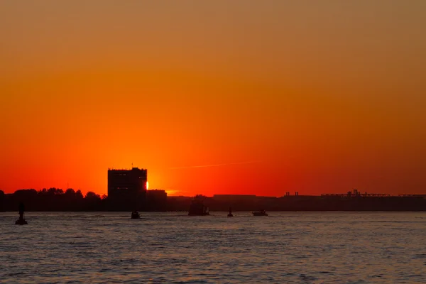 Stock image Sunset over the Elbe