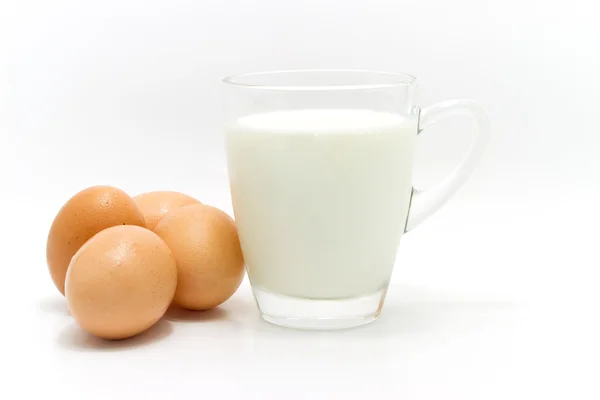 Świeże mleko i jaja Obrazy Stockowe bez tantiem