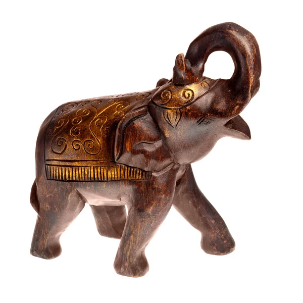 Handgefertigte Elefantenstatue aus Holz — Stockfoto