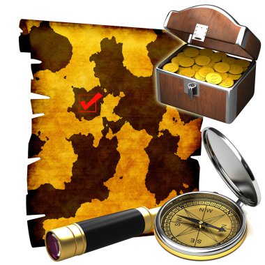 The treasure map clipart