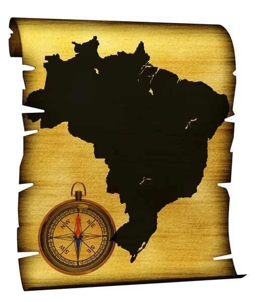 Peta Brazil. — Stok Foto