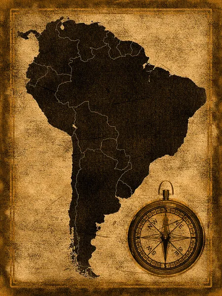 Peta Amerika Selatan — Stok Foto
