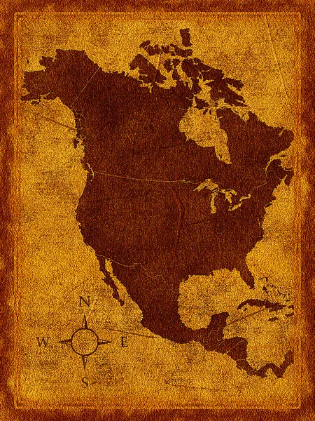 Mapa da América do Norte — Fotografia de Stock