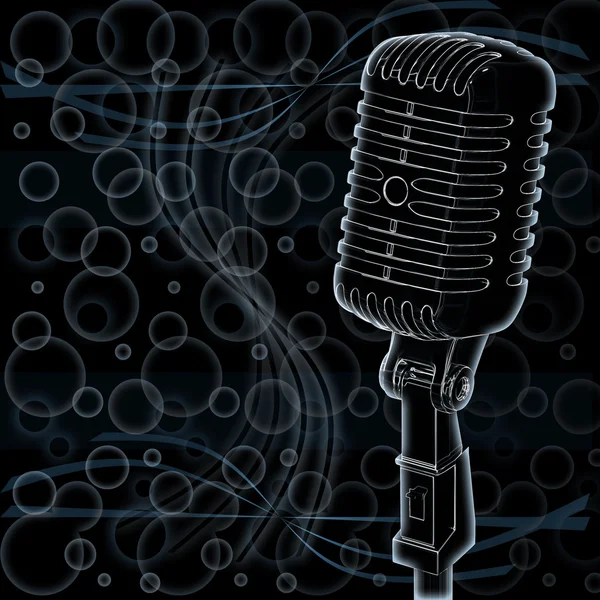 Mikrofon auf abstraktem Hintergrund — Stockfoto