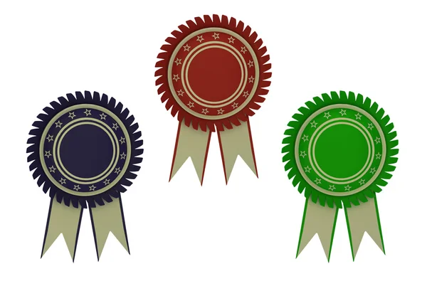 Color award ribbon rosette — Stock Photo, Image